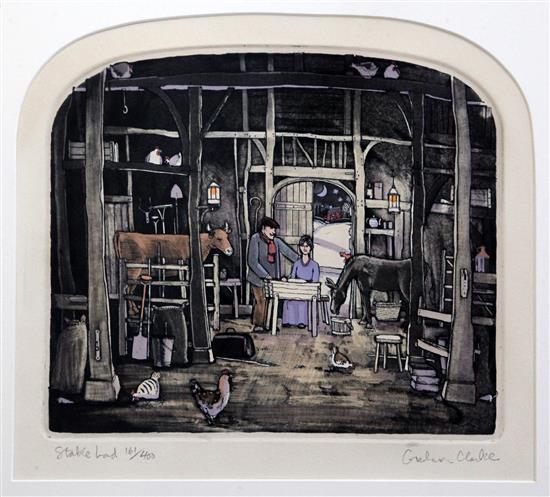 Graham Clarke (1941-) Stable Lad 10.5 x 12in.